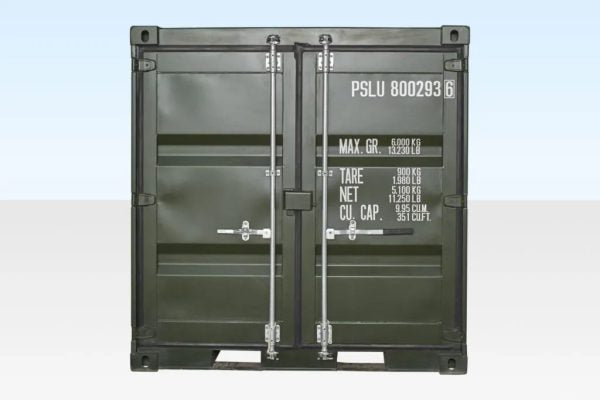 8ft One Trip Shipping Container Green (RAL 6007)