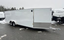 2024 E-Z Hauler 7×24 Aluminum 4-Place Drive In/Out w/Tapered Ramps, Rear Canopy