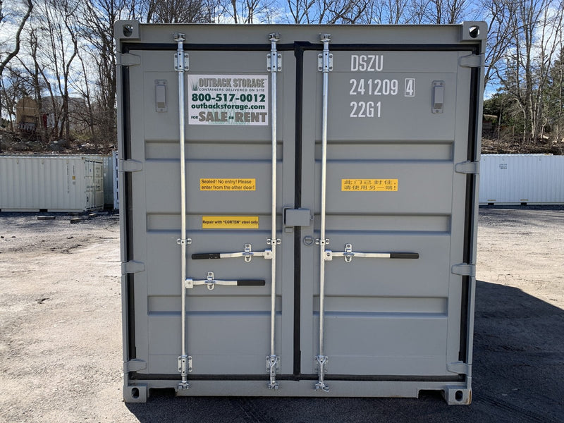 20′ x 8′ x 8.5′ Tall – New **Double Door**Shipping/Storage Container – Wind and Watertight–Gray | Double Door Gray Shipping Container