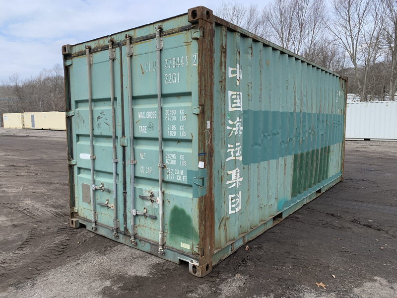 20′ x 8′ x 8.5′ Tall– **AS IS**Door Seals Show Light** Used Shipping / Storage Container – Green | Green Shipping Container